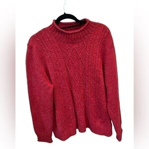 Alfred Dunner | Red Cable Knit Chunky Sweater (XL)
